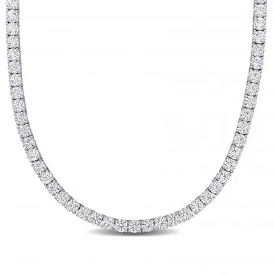 Julianna B Sterling Silver Created White Sapphire 17" Necklace
