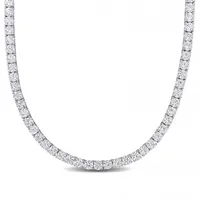 Julianna B Sterling Silver Created White Sapphire 17" Necklace