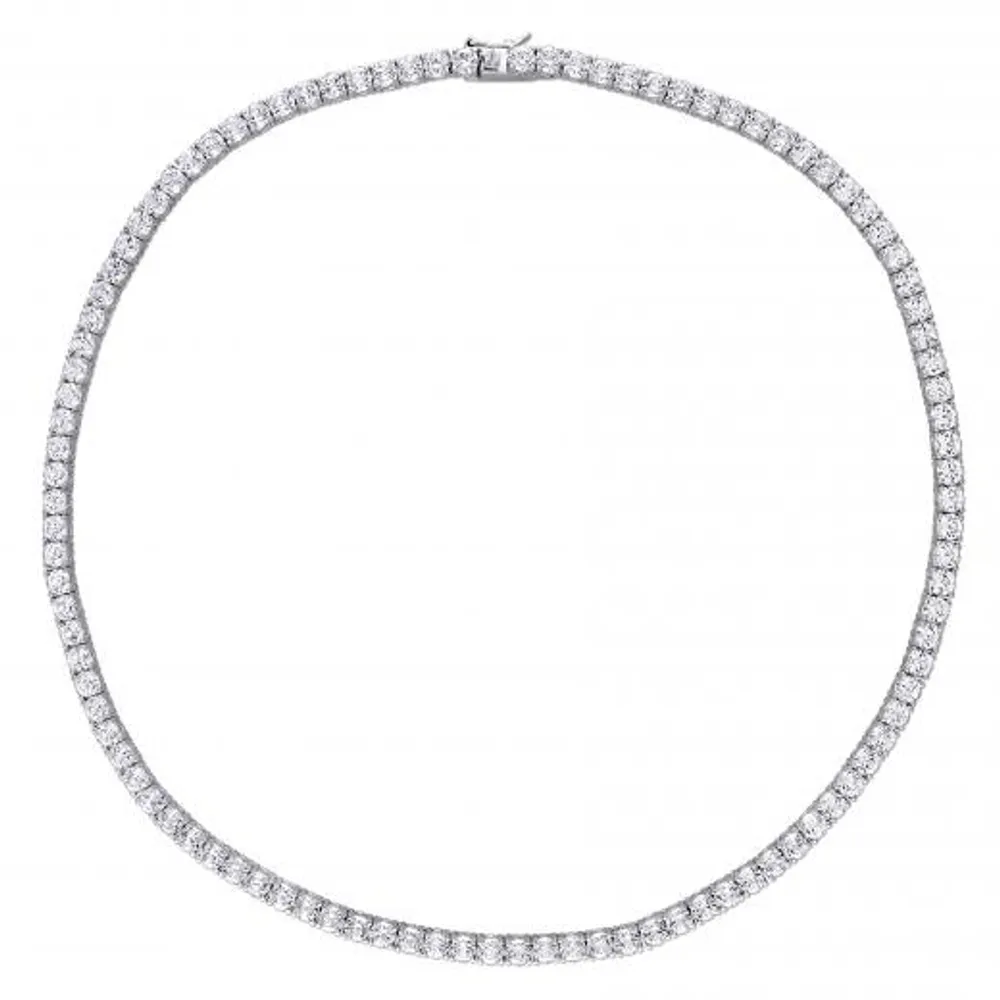 Julianna B Sterling Silver Created White Sapphire 17" Necklace