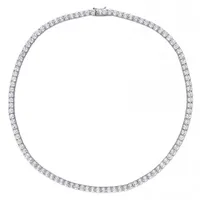 Julianna B Sterling Silver Created White Sapphire 17" Necklace