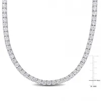 Julianna B Sterling Silver Created White Sapphire 17" Necklace