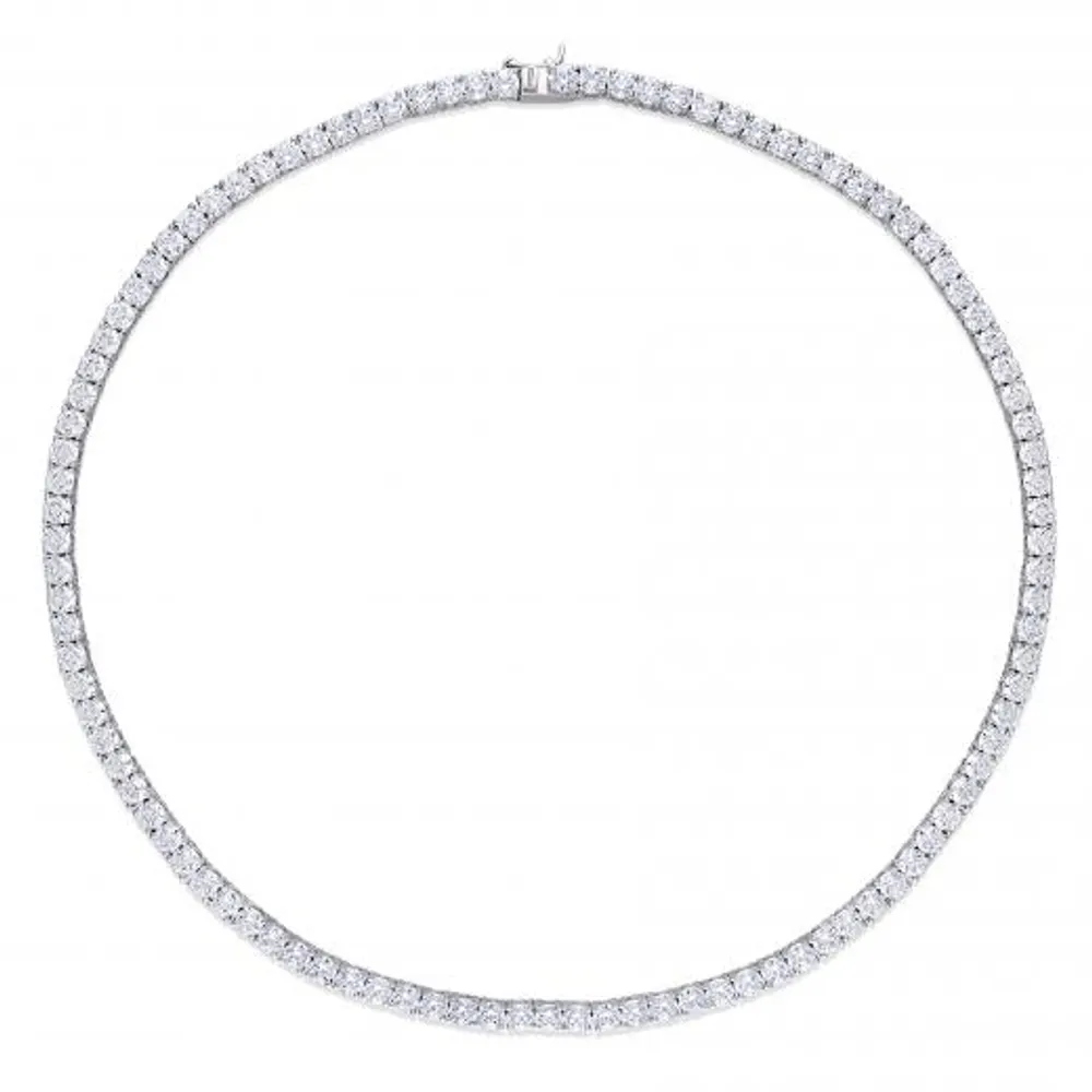 Julianna B Sterling Silver Cubic Zirconia Tennis Necklace