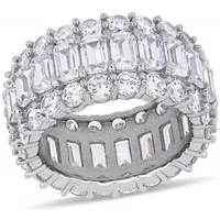 Julianna B Sterling Silver Cubic Zirconia Multi-Row Full Eternity Ring