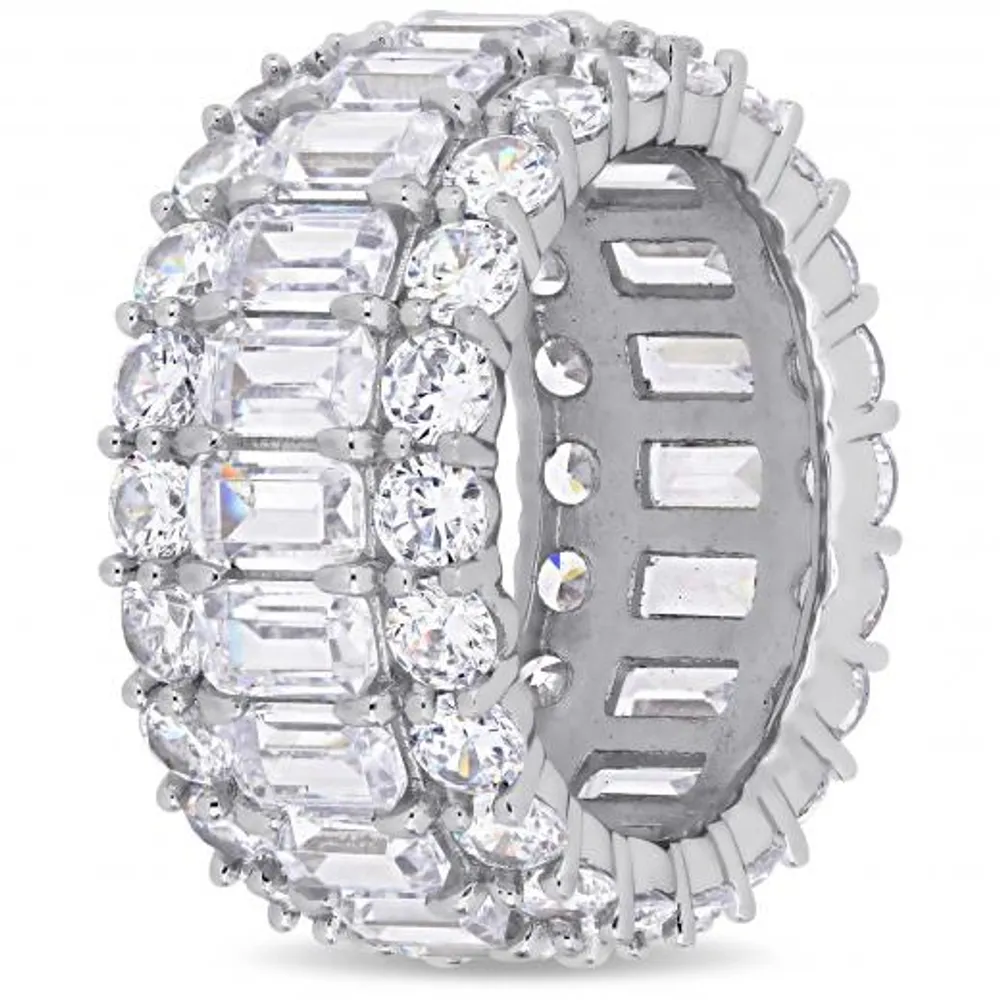 Julianna B Sterling Silver Cubic Zirconia Multi-Row Full Eternity Ring