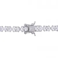 Julianna B Sterling Silver White Cubic Zirconia Oval Tennis Bracelet