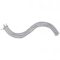 Julianna B Sterling Silver White Cubic Zirconia Triple Row Loose Tennis Bracelet