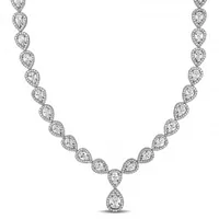 Sterling Silver Cubic Zirconia Teardrop Necklace