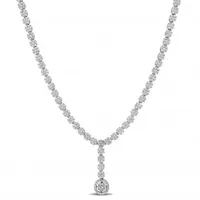 Sterling Silver Cubic Zirconia Lariat Necklace