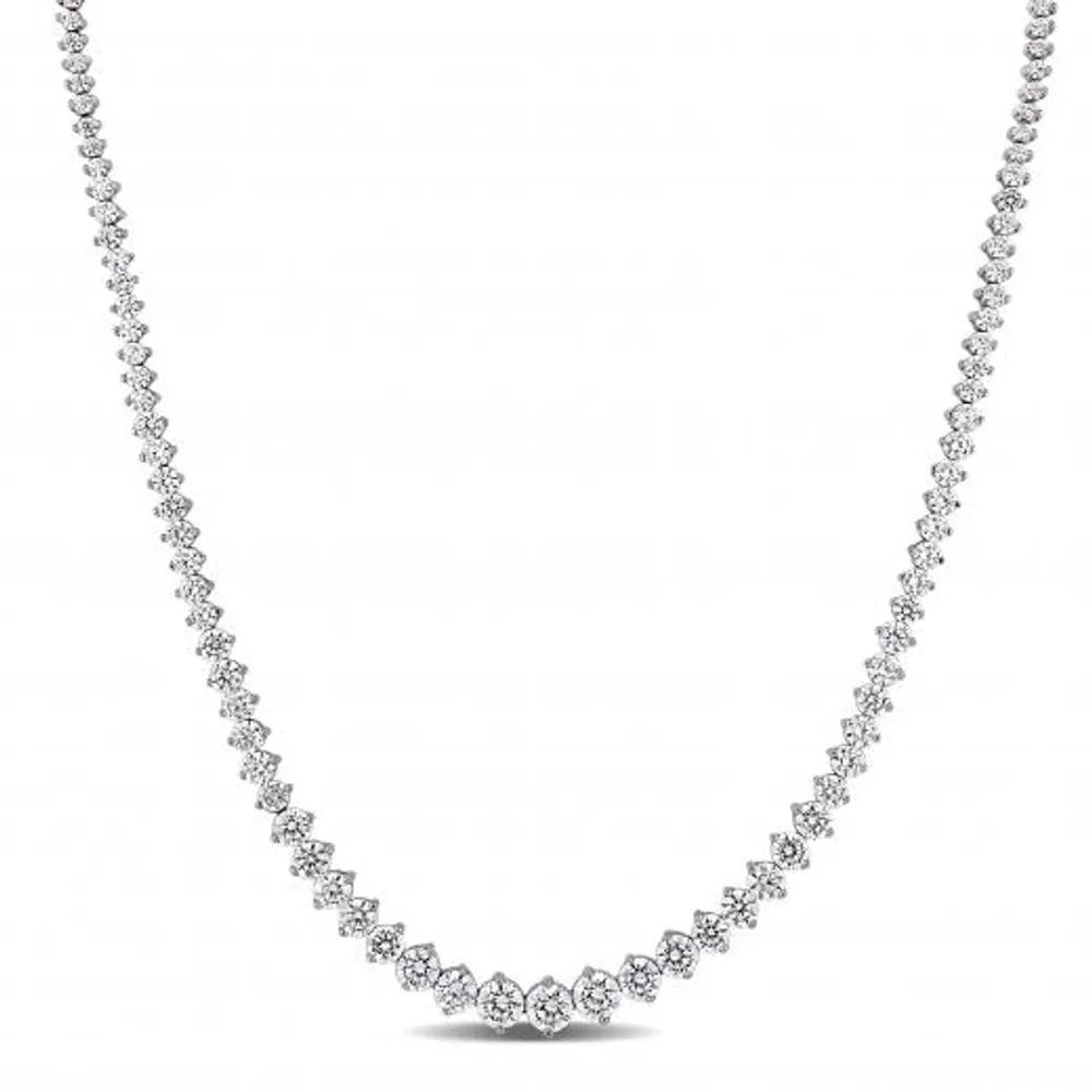 Julianna B Sterling Silver Cubic Zirconia Tennis Necklace