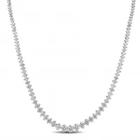 Julianna B Sterling Silver Cubic Zirconia Tennis Necklace