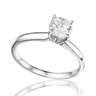 14K White Gold Melody Solitaire Ring 1.00CT I2I3/IJ