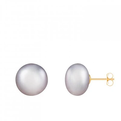 14K Yellow Gold 12-13mm Freshwater Pearl Earrings