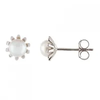 Sterling Silver 6-7mm Pearl Stud Earrings