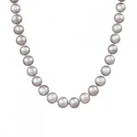 Sterling Silver 11-12mm Grey Freshwater Pearl Necklace