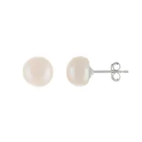 Sterling Silver 7-7.5mm Pearl Necklace and Matching Stud Earrings