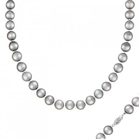 14K White Gold 10-11mm Grey Freshwater Pearl Necklace