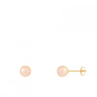 14K Yellow Gold Round 5-6mm Pearl Stud Earrings