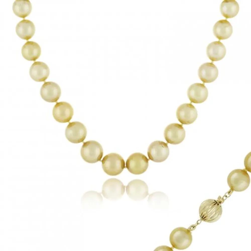 14K Yellow Gold 9-12mm South Sea Pearl Necklace