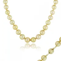 14K Yellow Gold 9-12mm South Sea Pearl Necklace