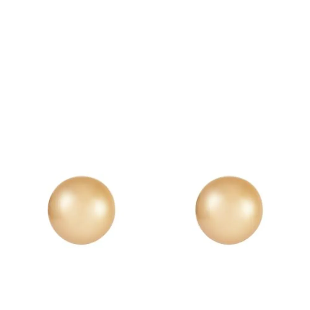 14K Yellow Gold 9mm Golden South Sea Stud Earrings