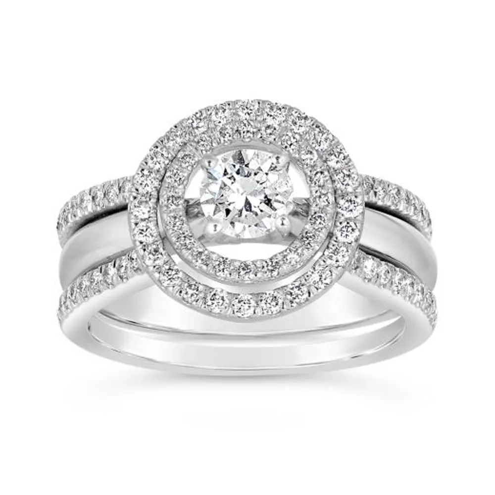 14K White Gold 0.50CTW Round Wrap Ring