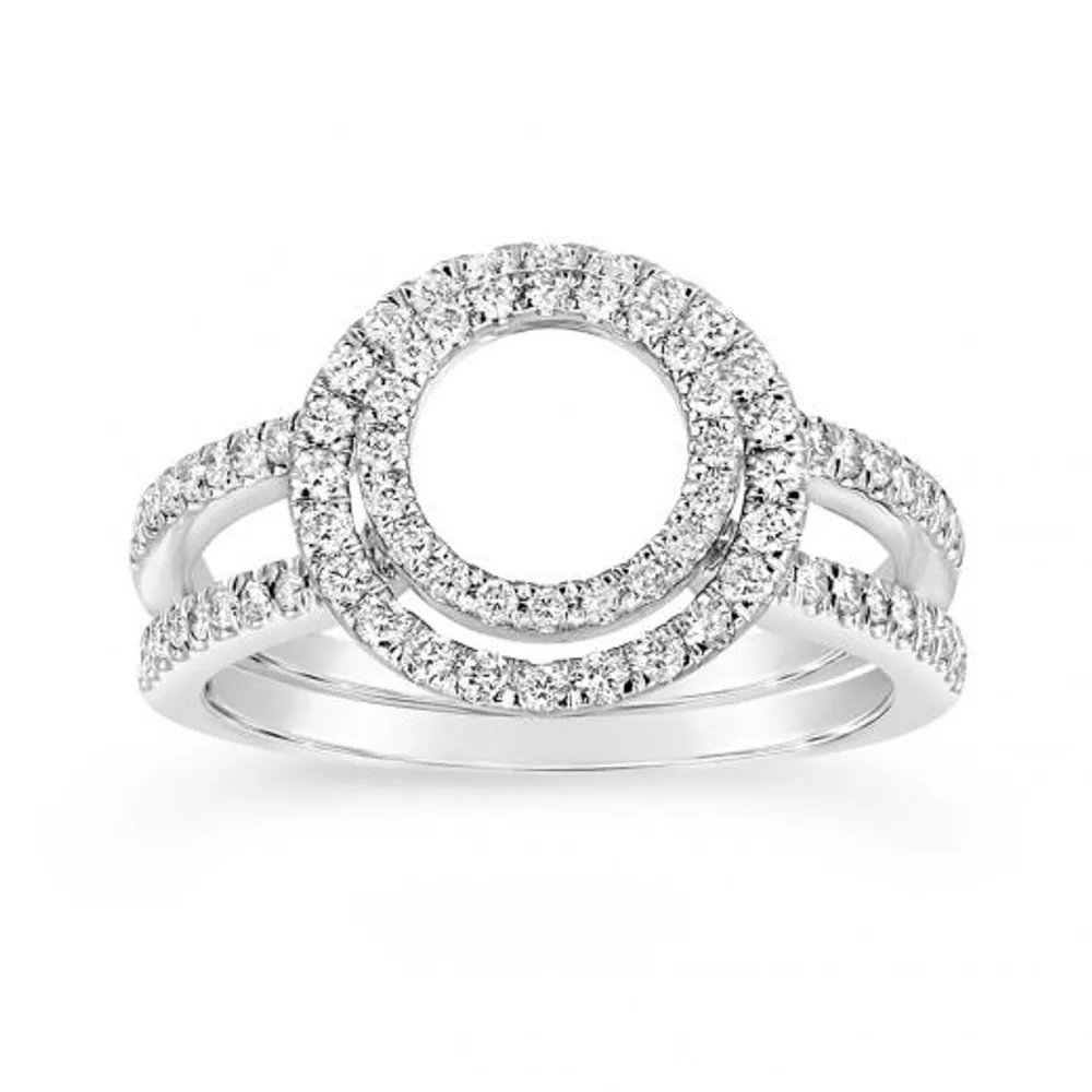 14K White Gold 0.50CTW Round Wrap Ring