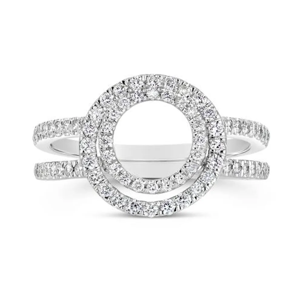 14K White Gold 0.50CTW Round Wrap Ring