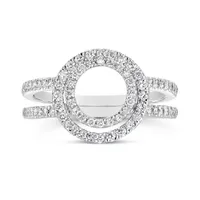 14K White Gold 0.50CTW Round Wrap Ring