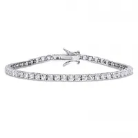 Julianna B Sterling Silver Created White Sapphire Tennis Bracelet