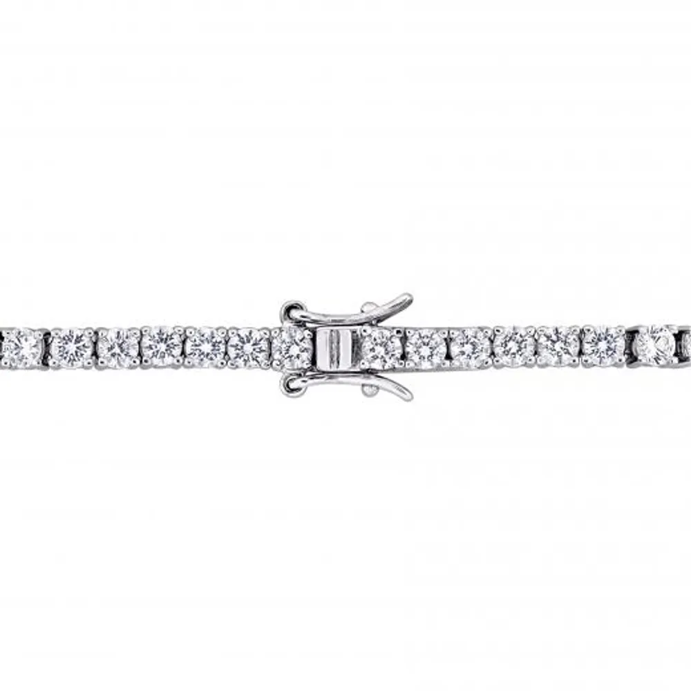 Julianna B Sterling Silver Created White Sapphire Tennis Bracelet