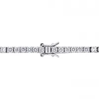 Julianna B Sterling Silver Created White Sapphire Tennis Bracelet