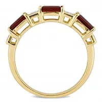 Julianna B 10K Yellow Gold Garnet & White Topaz Ring