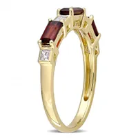 Julianna B 10K Yellow Gold Garnet & White Topaz Ring