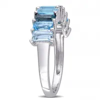 Julianna B Sterling Silver Multi-Colour Blue Topaz Ring