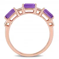 Julianna B 10K Rose Gold Amethyst & White Topaz Ring