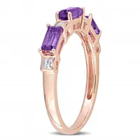 Julianna B 10K Rose Gold Amethyst & White Topaz Ring