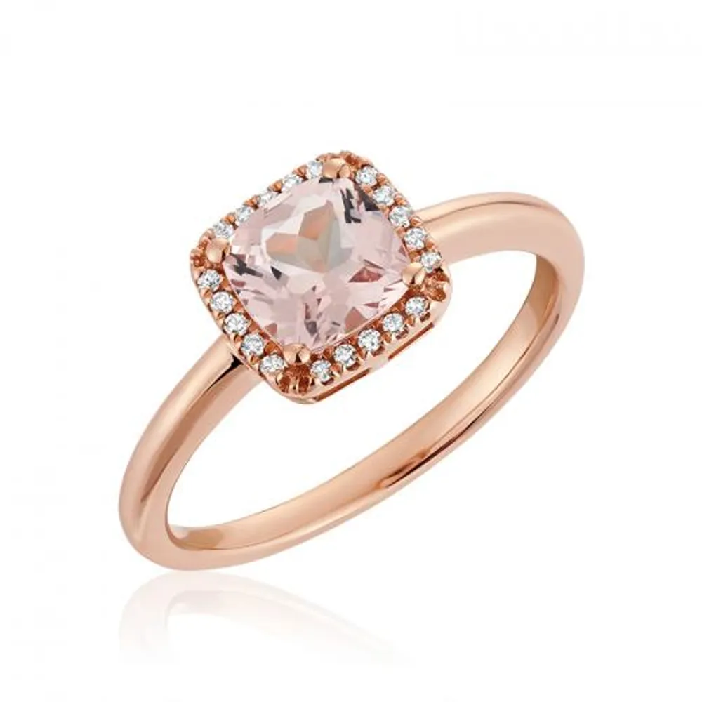 Les Bijoux 10K Rose Gold Morganite & 0.08CTW Diamond Ring