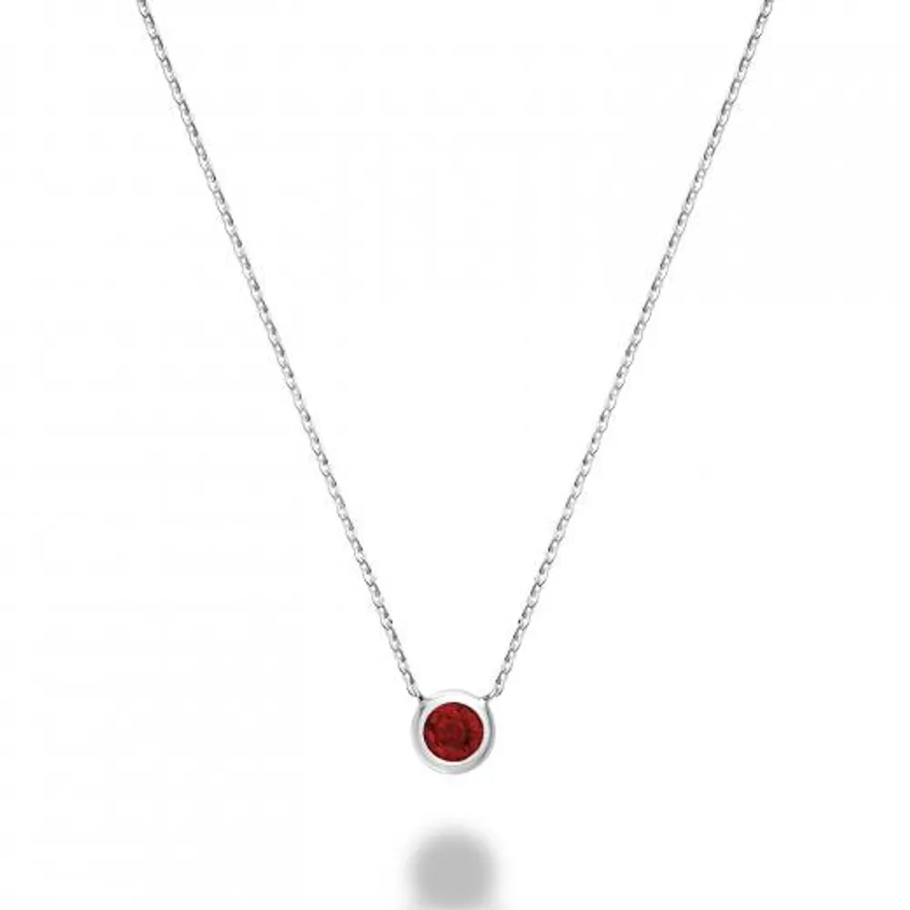 Les Bijoux 10K Gold Bezel Set Ruby Necklace