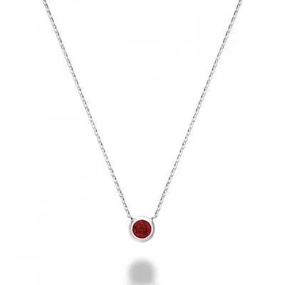 Les Bijoux 10K Gold Bezel Set Ruby Necklace