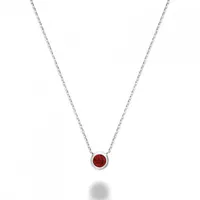 Les Bijoux 10K Gold Bezel Set Ruby Necklace