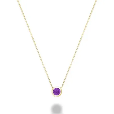 Les Bijoux 10K Yellow Gold Bezel Set Amethyst Necklace