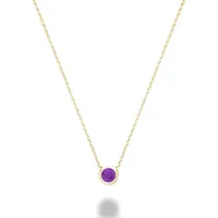 Les Bijoux 10K Yellow Gold Bezel Set Amethyst Necklace