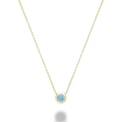 Les Bijoux 10K Yellow Gold Bezel Set Aquamarine Necklace