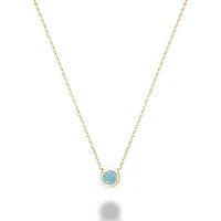 Les Bijoux 10K Yellow Gold Bezel Set Aquamarine Necklace