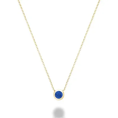 Les Bijoux 10k Yellow Gold Bezel Set Blue Sapphire Necklace