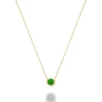 Les Bijoux 10k Yellow Gold Bezel Set Emerald Necklace