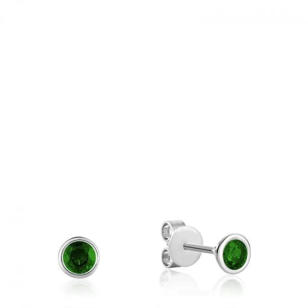 Les Bijoux 10K Gold Bezel Set Emerald Earrings