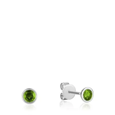 Les Bijoux 10K White Gold Bezel Set Peridot Earrings