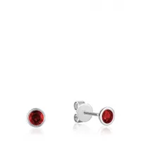 Les Bijoux 10K White Gold Bezel Set Ruby Earrings