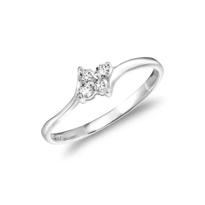 Les Bijoux 10K White Gold 0.09CTW Diamond Ring